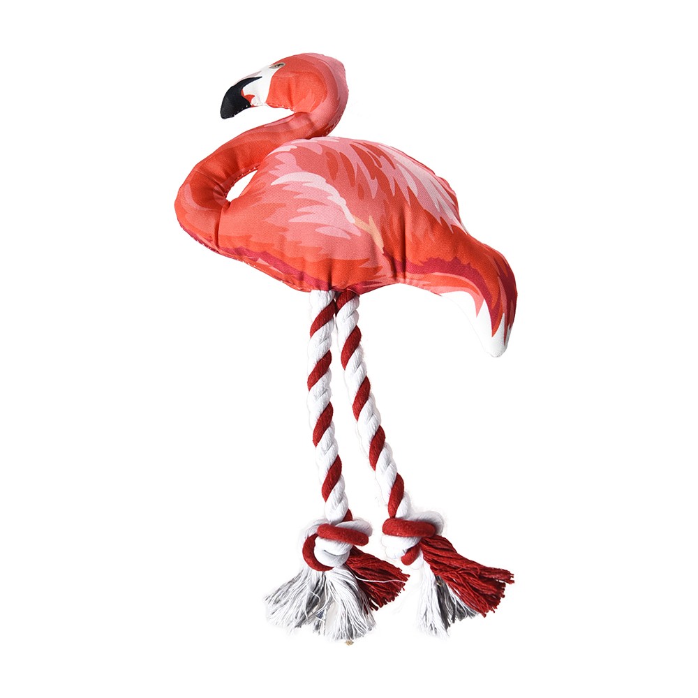 Игрушка для собак Foxie Flamingo с веревочными ногами 22x33см