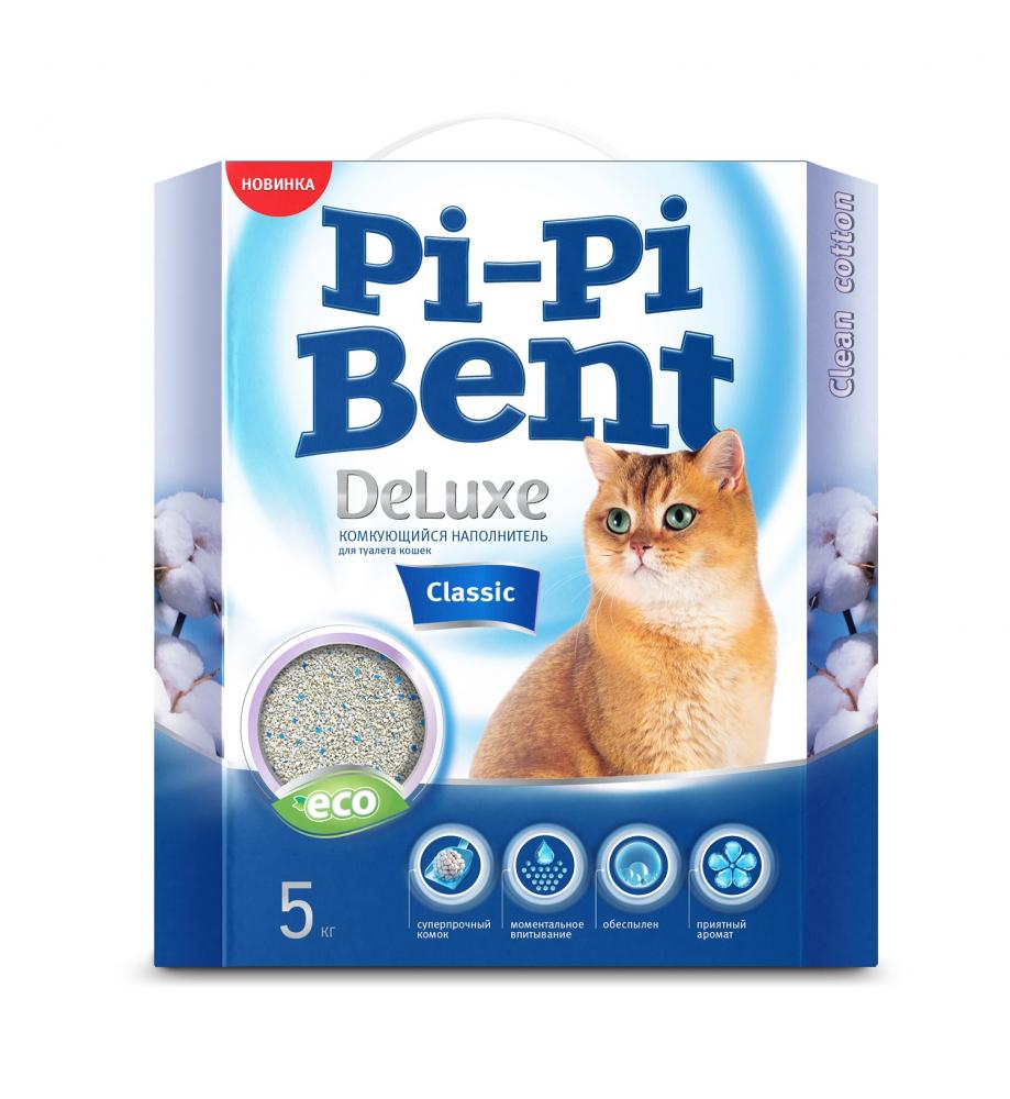 

Наполнитель для кошачьего туалета Pi-Pi-Bent, DeLuxe Clean Cotton 5кг