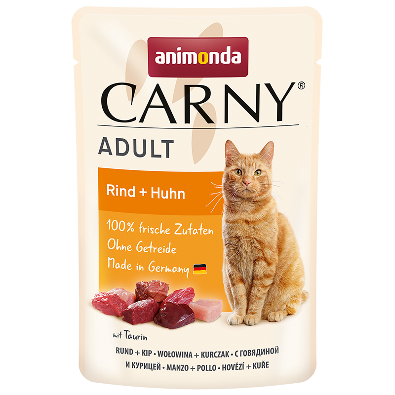

Корм для кошек Animonda, Carny Adult говядина, курица пауч 85г