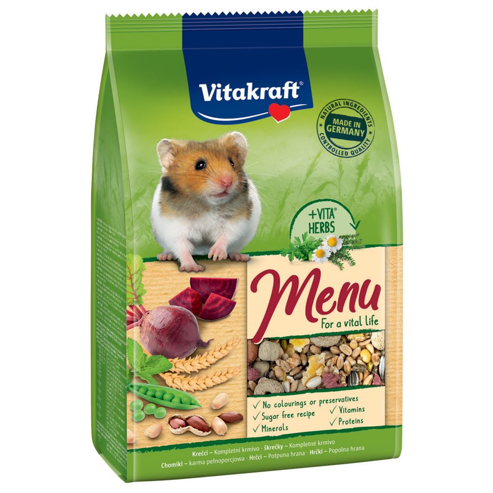 

Корм для грызунов VITAKRAFT MENU для хомяков сух. 400г, MENU для хомяков сух. 400г