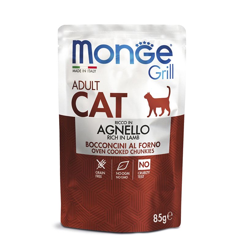 

Корм для кошек Monge, Cat Grill Pouch новозеландский ягненок пауч 85г