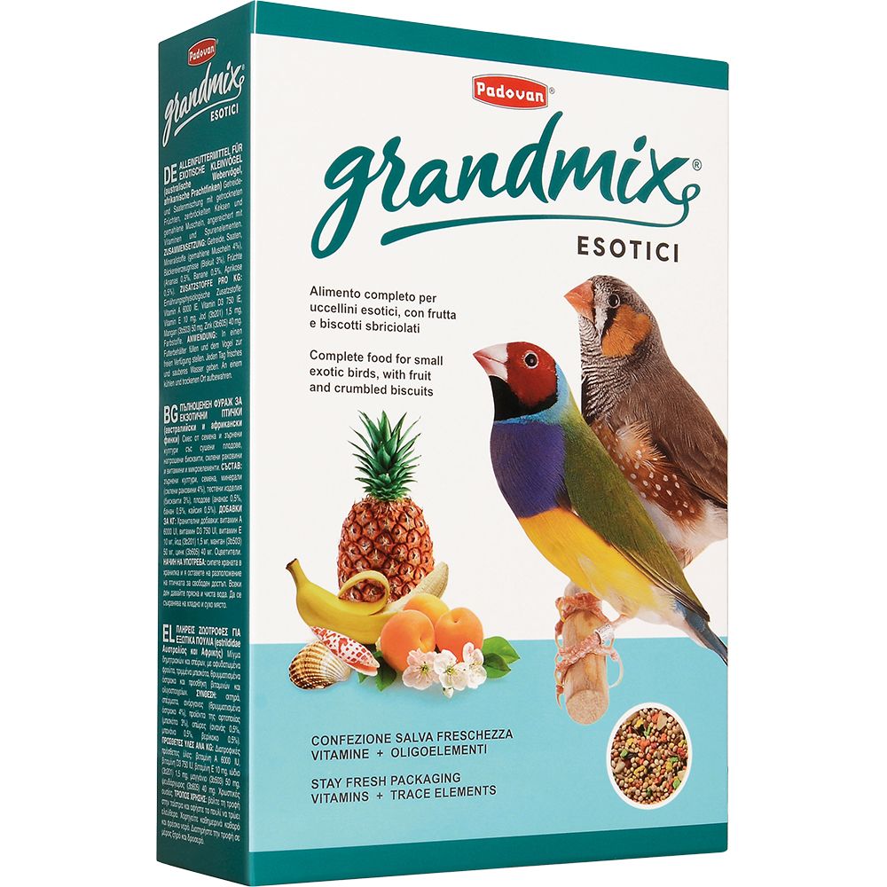 Корм для птиц Padovan Grandmix основной для экзотических птиц 1кг рио корм для экзотических птиц 500г