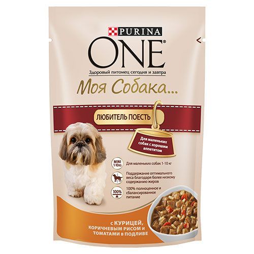 

Корм для собак PURINA ONE Моя Собака курица, рис, томаты, конс. пауч 100г, ONE Моя Собака курица, рис, томаты, конс. пауч 100г