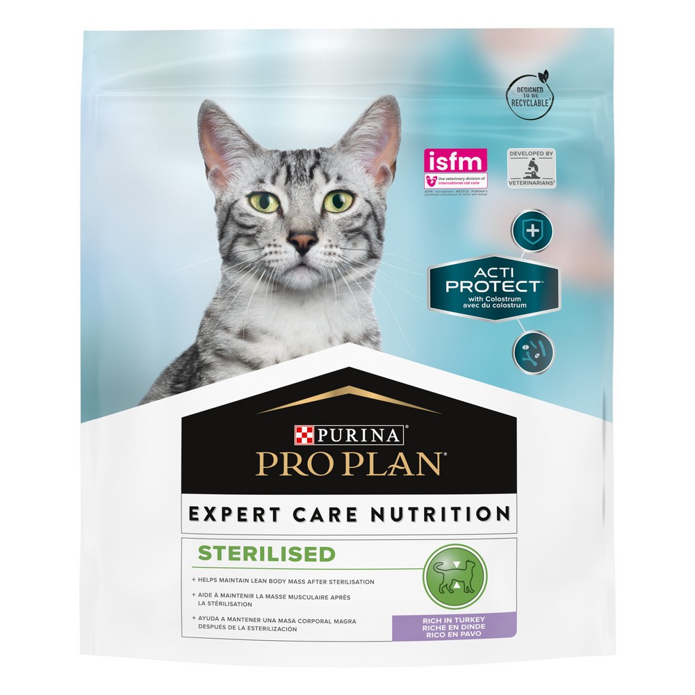 Корм для кошек Pro Plan Acti Protect для стерилизованных, индейка сух. 400г корм для кошек pro plan acti protect для стерилизованных индейка сух 1 5кг