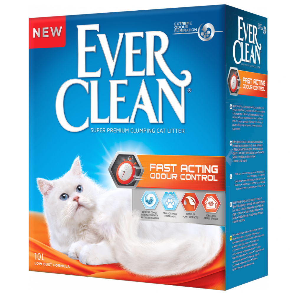 Наполнитель для кошачьего туалета EVER CLEAN Fast Acting Мгновенный контроль запахов 10кг