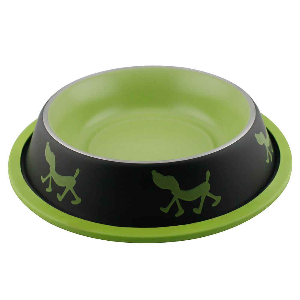цена Миска для животных Foxie Uni-Tinge Non Skid Bowl металлическая 400мл зеленая