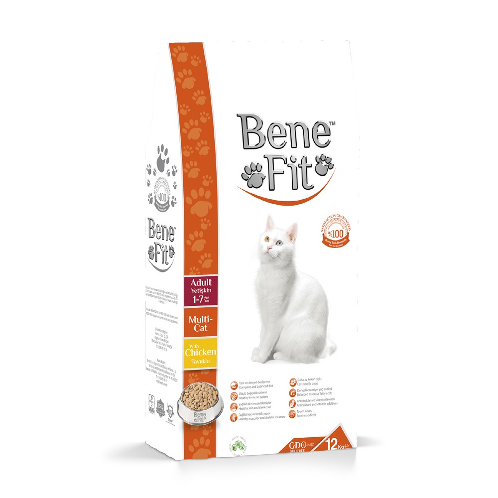 Корм для кошек BENEFIT Multi-Cat курица сух. 12кг