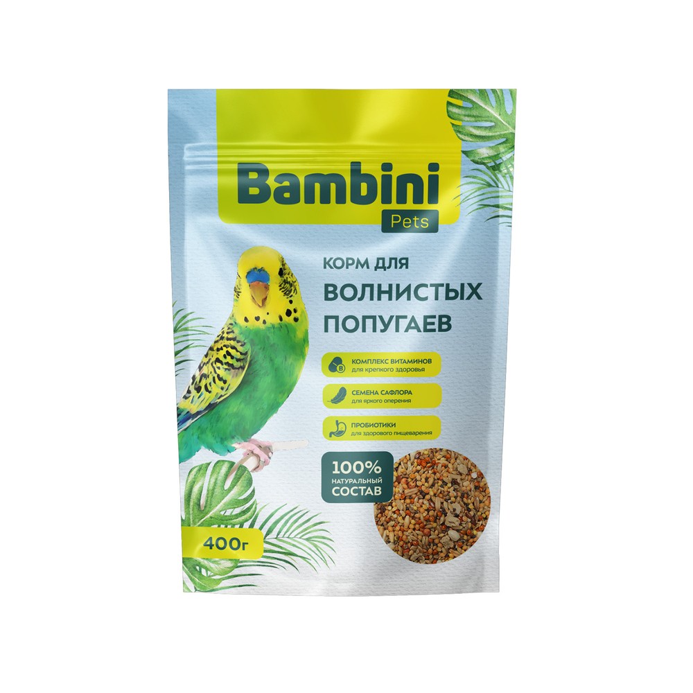 Корм для птиц BAMBINI PETS для волнистых попугаев 400г