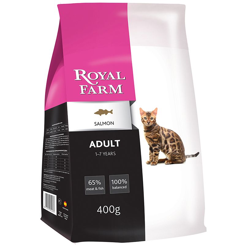 

Корм для кошек ROYAL FARM, лосось сух. 400г