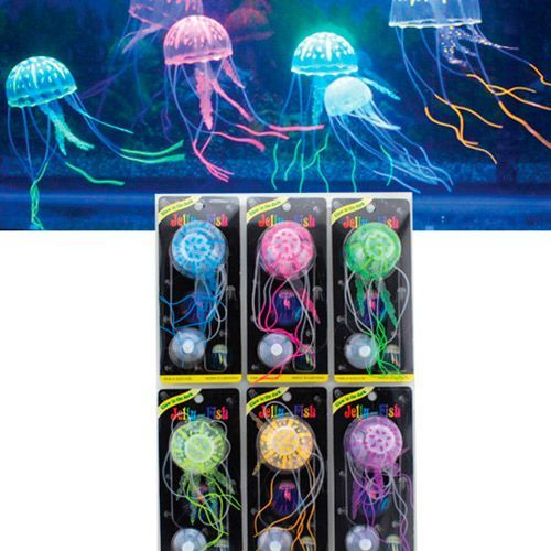 

Декор для аквариумов JELLYFISH, Медуза силиконовая с неоновым эффектом, маленькая, D=5см
