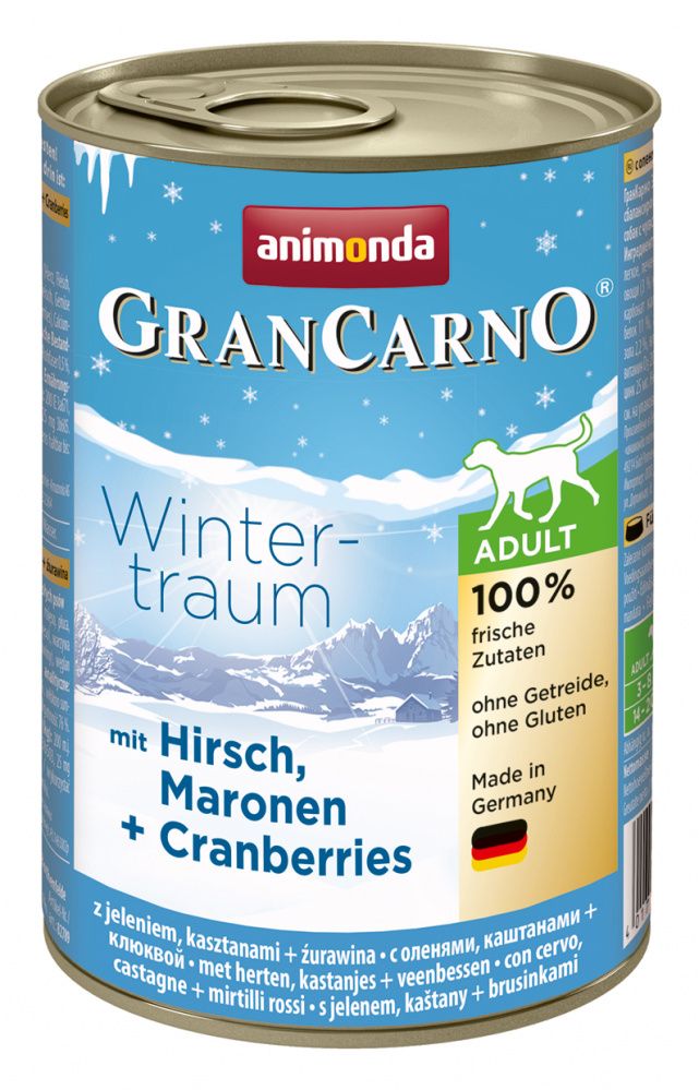 

Корм для собак Animonda Конс GranCarno Зимняя коллекция с олениной, каштанами и клюквой конс. 400г, Конс GranCarno Зимняя коллекция с олениной, каштанами и клюквой конс. 400г