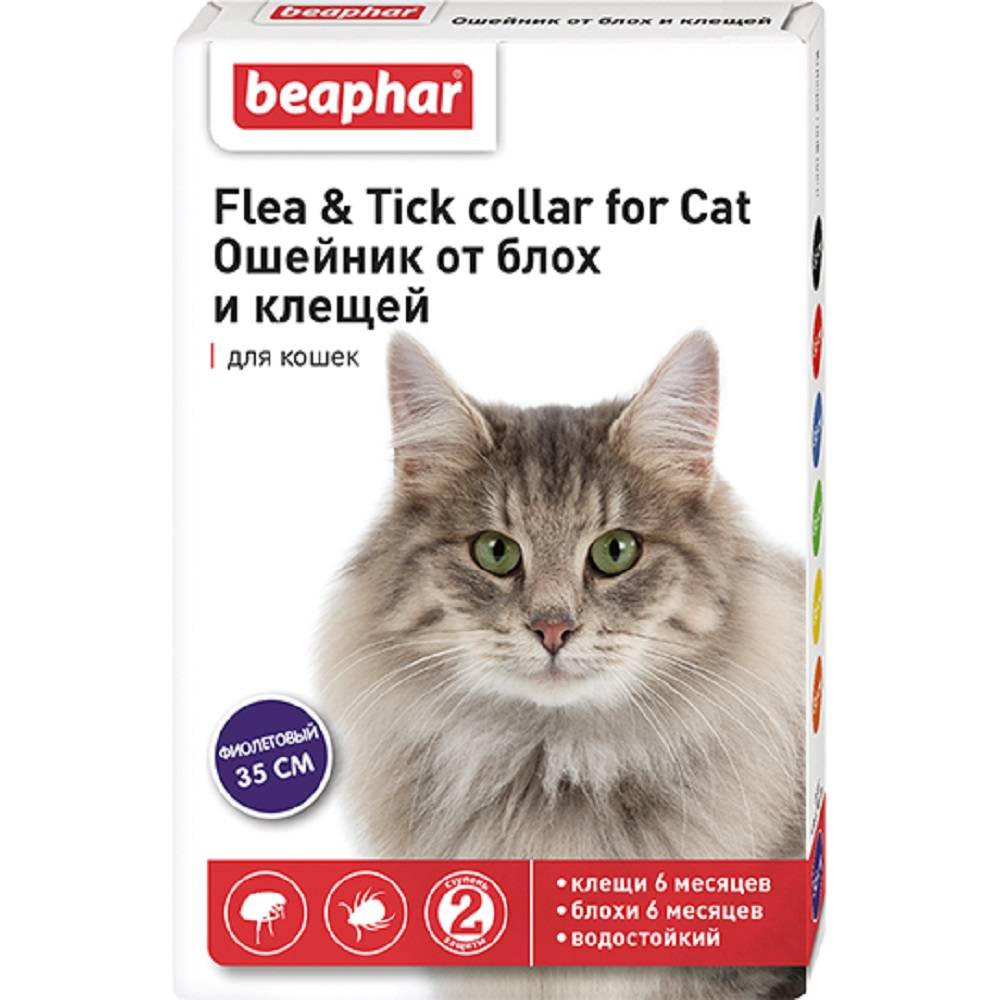 Ошейник для кошек Beaphar от блох фиолетовый 35см beaphar beaphar malthearts для кошек сердечки для вывода шерсти из желудка 150 шт