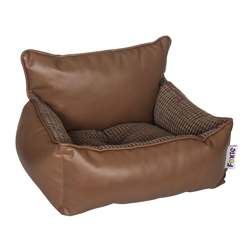 

Лежак для животных Foxie, Leather Bed 53х53х34см коричневый