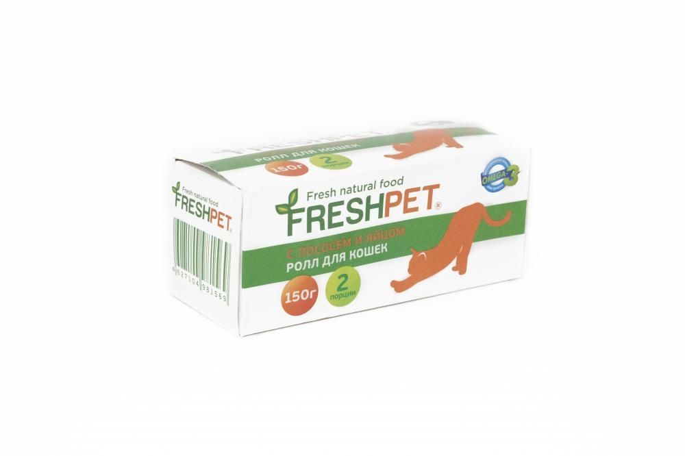 

Корм для кошек Minime, FRESHPET ролл с лососем и яйцом конс.