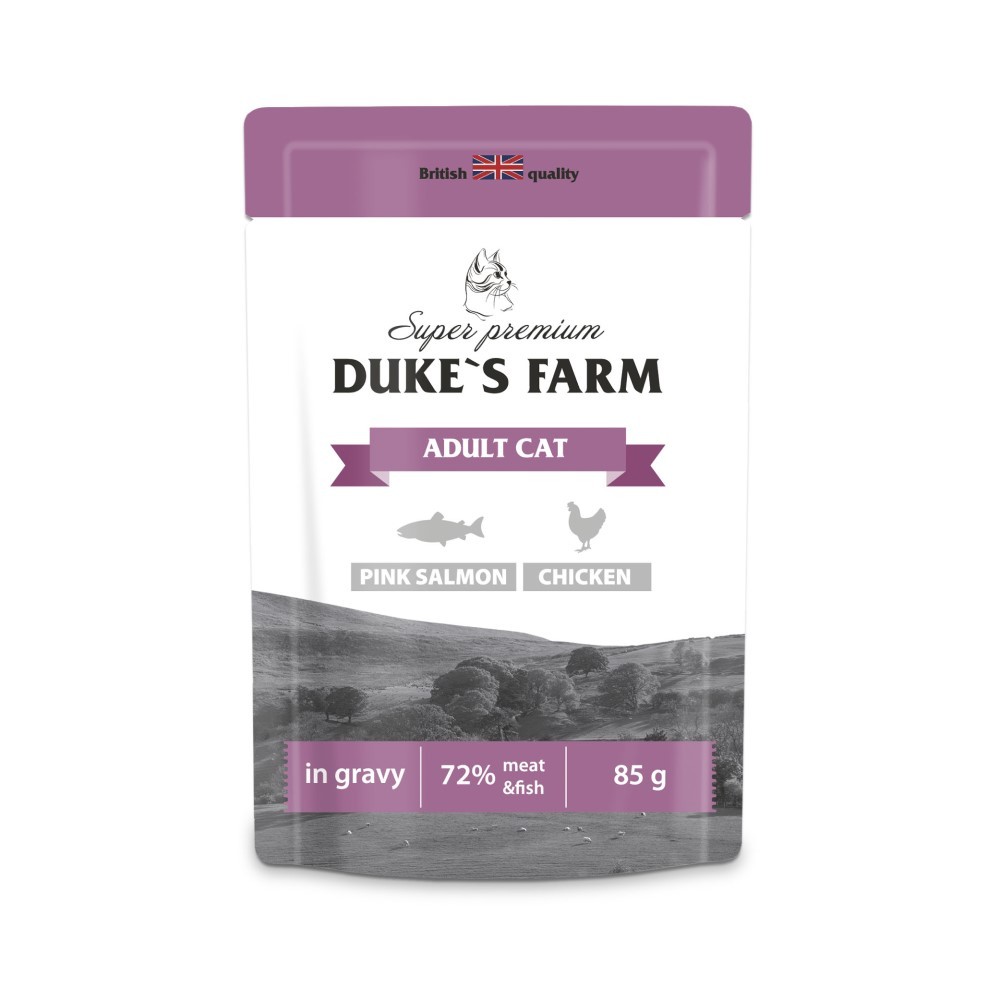 Корм для кошек DUKES FARM горбуша курица пауч 85г 118₽