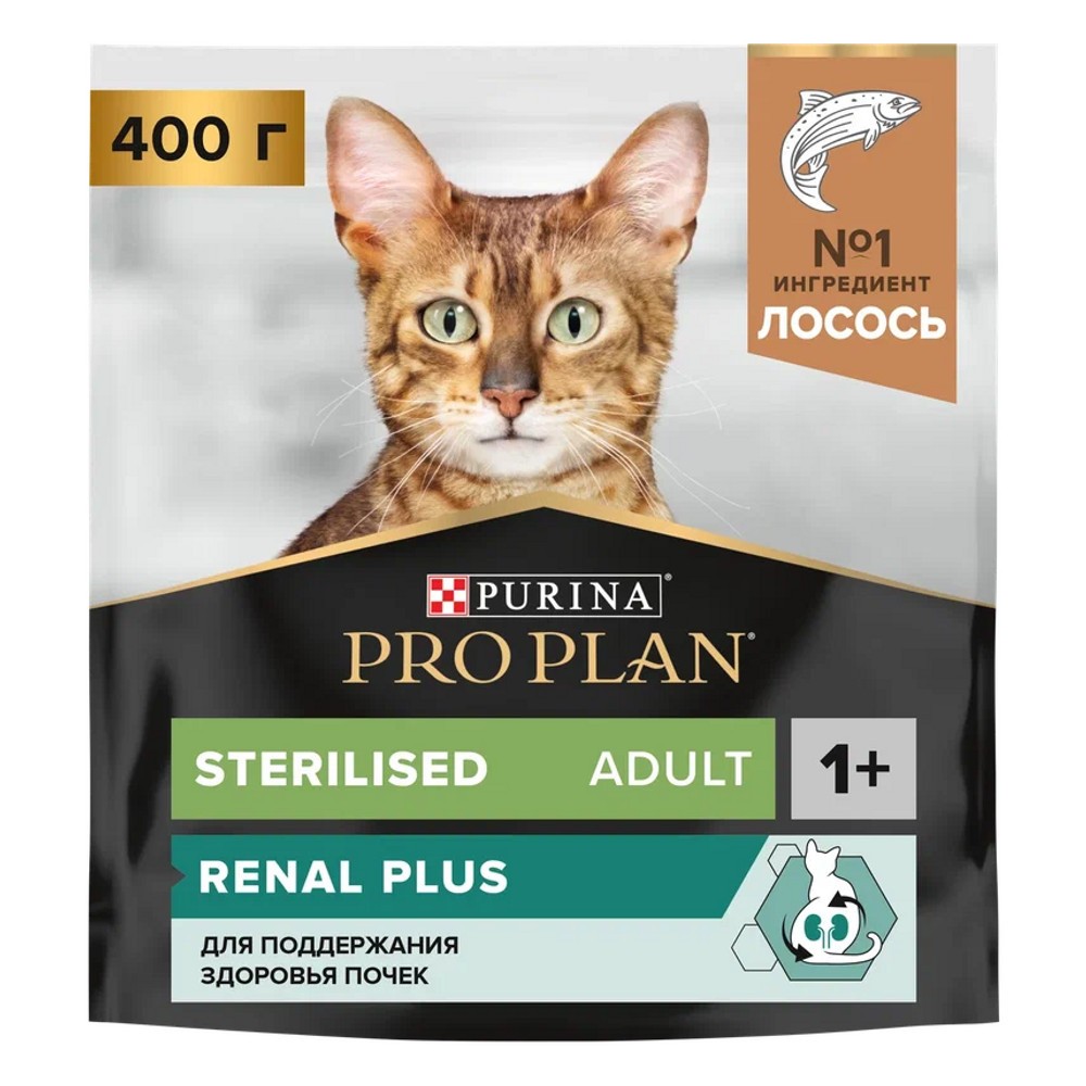 Корм для кошек Pro Plan Sterilised для стерилизованных, с лососем сух. 400г корм для котят pro plan sterilised для стерилизованных с лососем сух 10кг