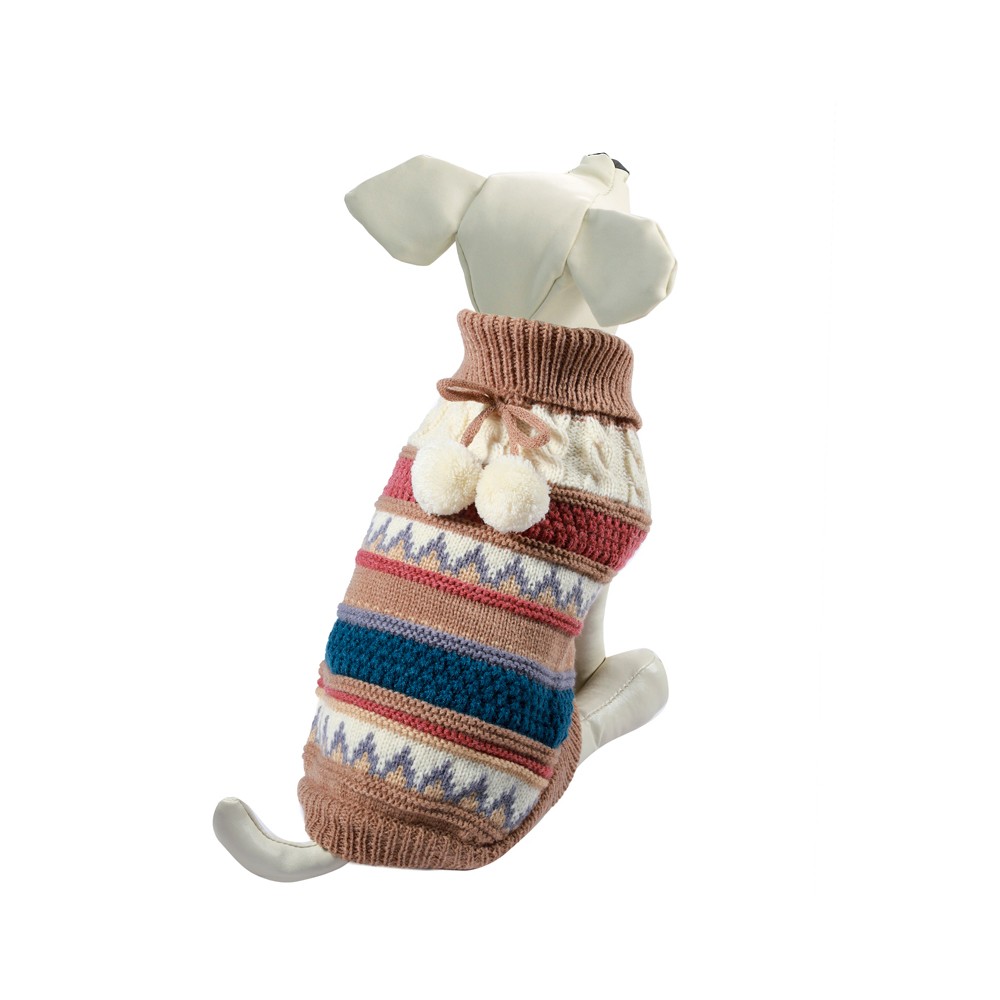 Свитер для собак TRIOL Помпончики XS, светло-коричневый, размер 20см свитер cocos размер xs коричневый