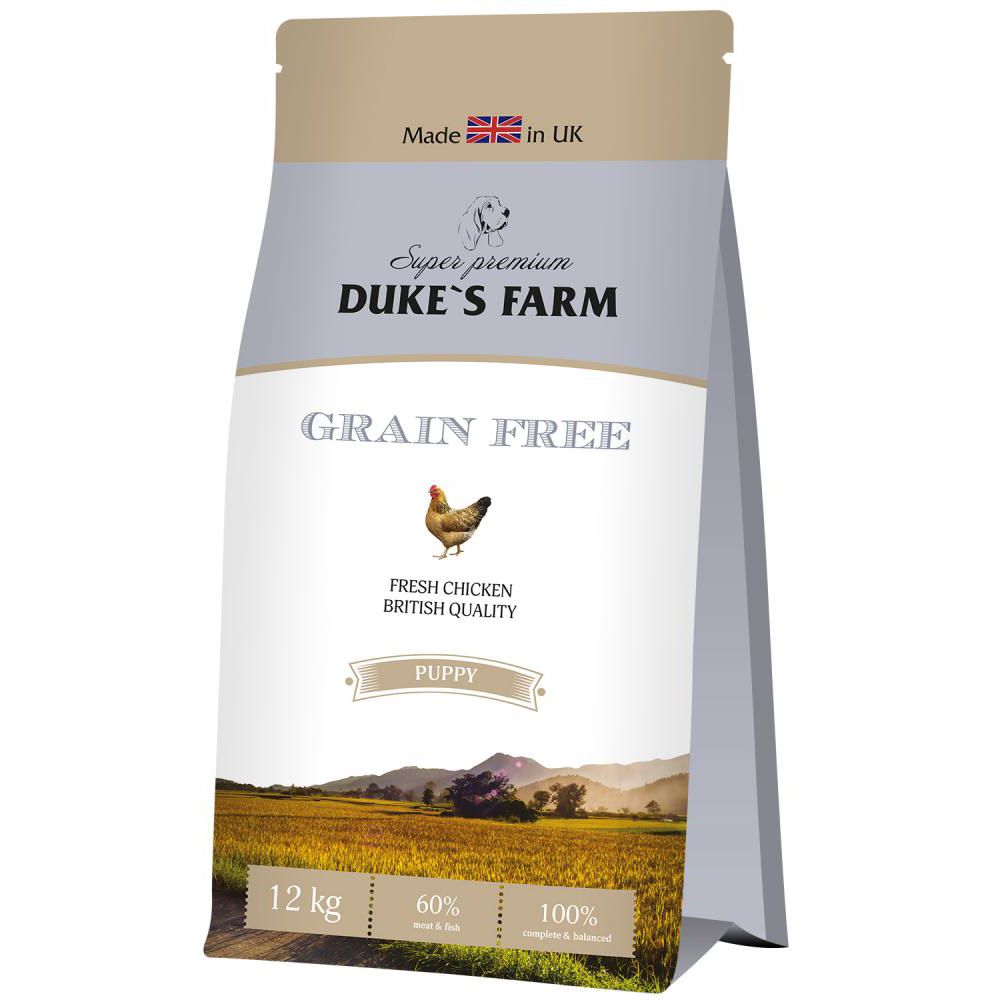 

Корм для щенков DUKE'S FARM, беззерновой, курица сух. 12кг