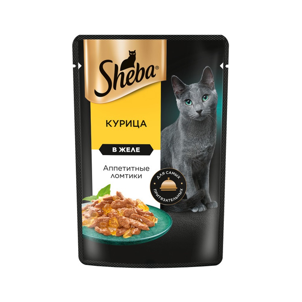 Корм для кошек SHEBA курица в желе пауч 75г