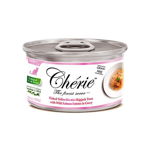 

Корм для кошек Pettric, CHERIE Тунец, лосось в подливке конс.