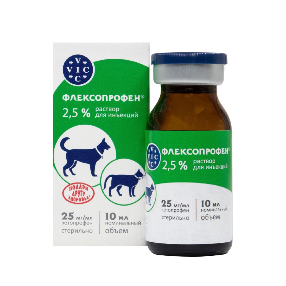 Препарат НПВС DOCTOR VIC Флексопрофен для кошек и собак, 2,5% 10мл препарат нпвс ceva мелоксидил суспензия для кошек 15мл