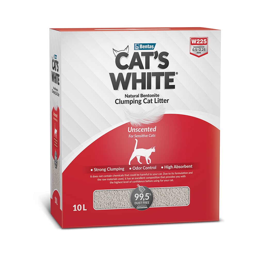 Наполнитель для кошачьего туалета CAT'S WHITE Natural комкующийся без ароматиз. 10л