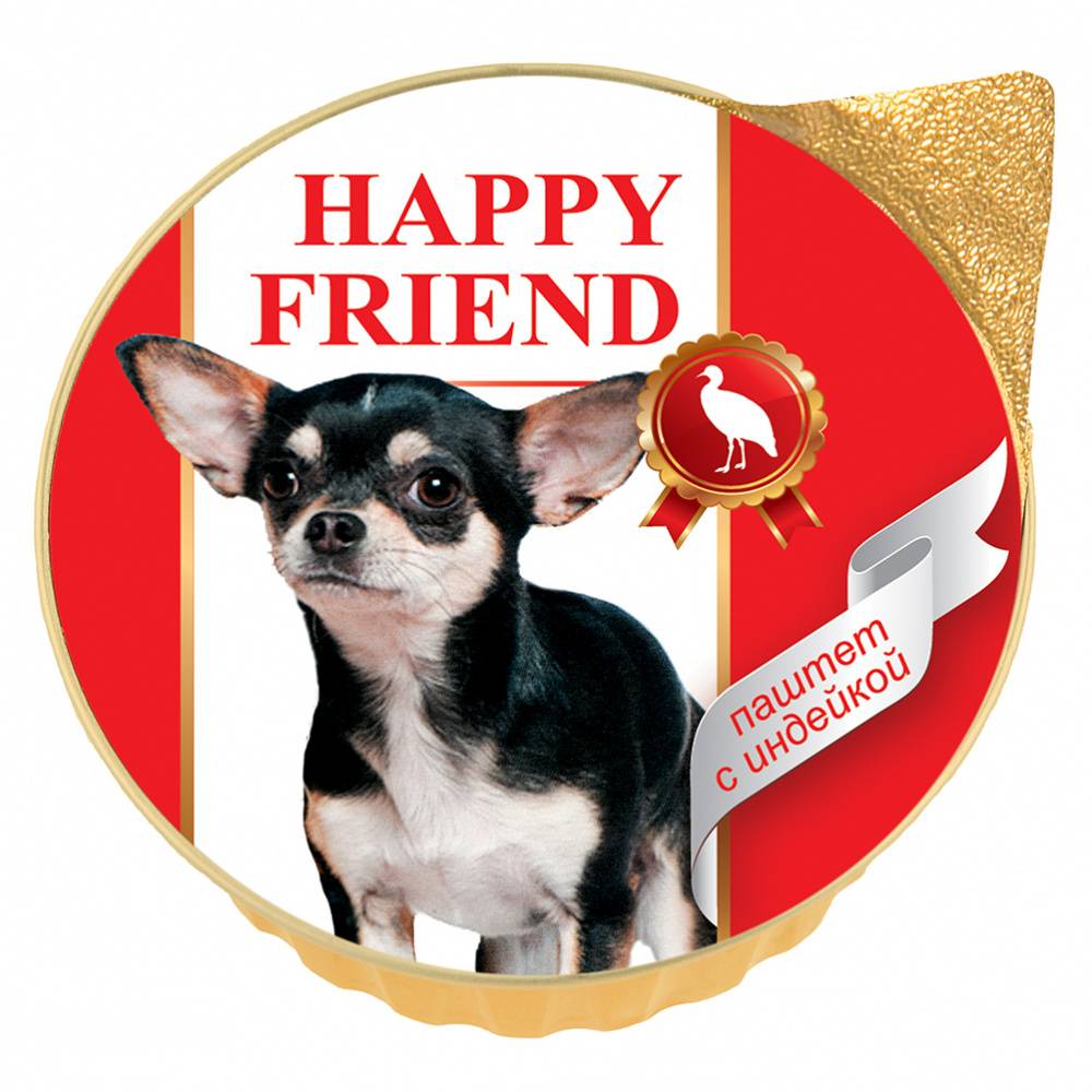 Корм для собак HAPPY FRIEND Паштет с индейкой конс. 125г фото