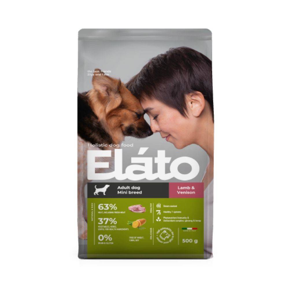 Корм для собак Elato Holistic для мелких пород, ягненок с олениной сух. 500г корм для собак blitz низкозерновой для мелких пород свежий ягненок сух 500г