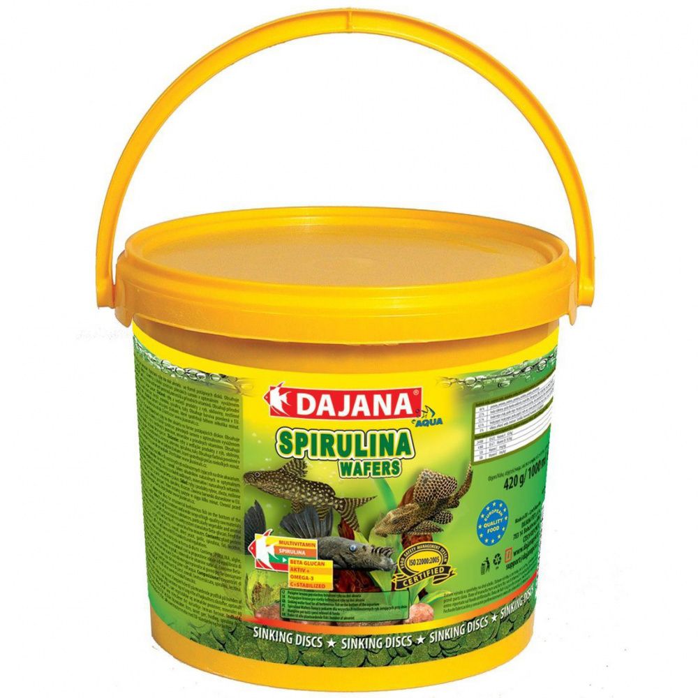 

Корм для рыб DAJANA, Spirulina Wafers диски 5000мл/2,2кг ведро