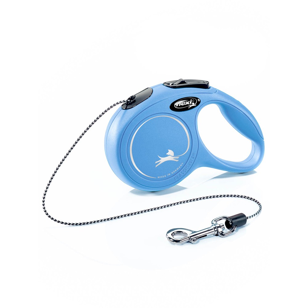 цена Рулетка для собак Flexi Classic Basic Mini (до 8кг) трос 3м синяя
