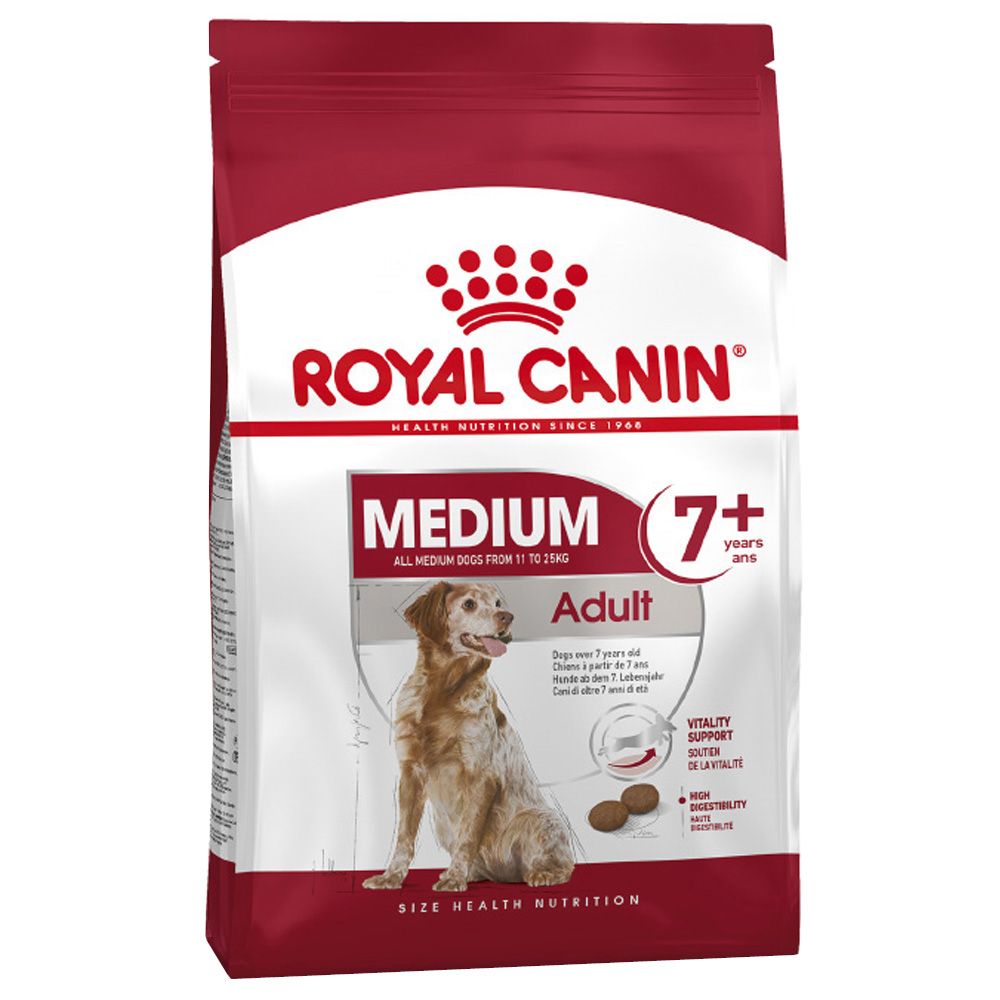 Корм для собак ROYAL CANIN Medium Adult 7+ для средних пород от 7 лет сух. 4 кг корм для собак royal canin medium digestive care для средних пород с чувств пищеварением сух 3кг