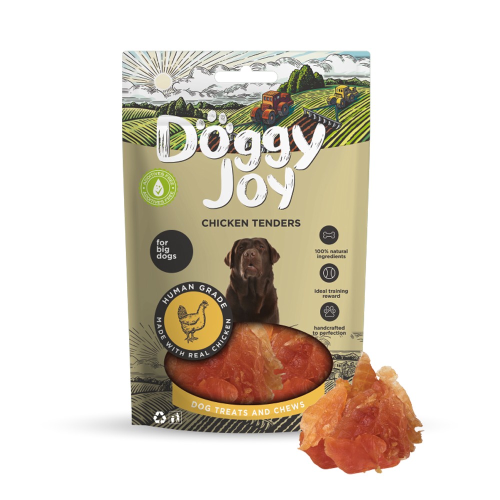 Лакомство для собак DOGGY JOY 50836 для крупных пород Нарезка куриного филе 90г