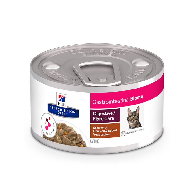 

Корма для кошек Hill's, Prescription Diet Gastrointestinal Biome при расстройствах пищеварения, рагу c курицей, конс. 82г