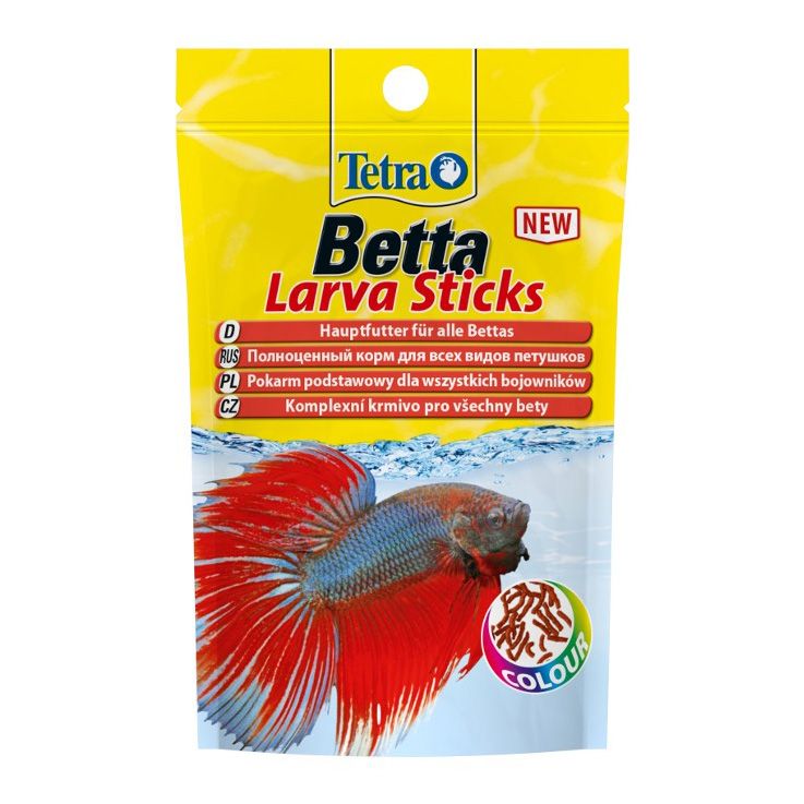 Корм для рыб TETRA Betta LarvaSticks в форме мотыля для петушков и других лабиринтовых рыб 5г корм для рыб tetra betta в виде гранул 5г