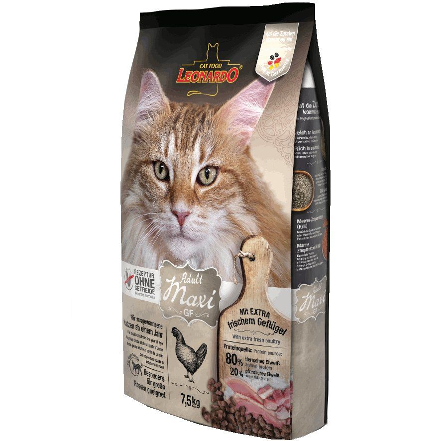 

Корм для кошек Leonardo Maxi GF для крупных пород, беззерновой, курица сух. 15кг, Maxi GF для крупных пород, беззерновой, курица сух. 15кг