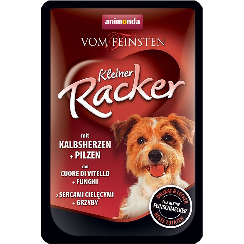 Корм для собак Animonda Vom Feinsten Kleiner Racker c телячьим сердцем и грибами пауч 85г