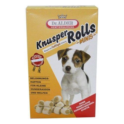 

Лакомство для собак Dr. ALDER`s Knusper Rolls Minis печенье для мелких пород ягненок, рис 500г, Knusper Rolls Minis печенье для мелких пород ягненок, рис 500г