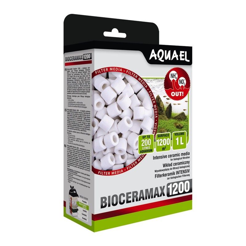 

Наполнитель для аквариумных фильтров AQUAEL BIOCERAMAX 1200 (1 л) (керамика, кольца, 1200 м/л, BIOCERAMAX 1200 (1 л) (керамика, кольца, 1200 м/л)