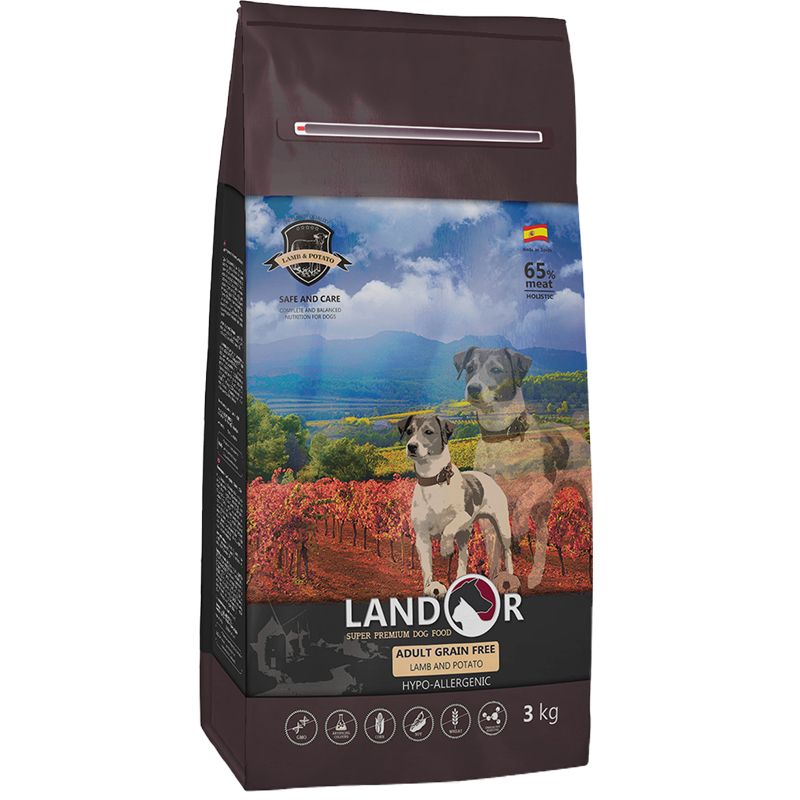

Корм для собак LANDOR, беззерновой ягненок с бататом сух. 3кг