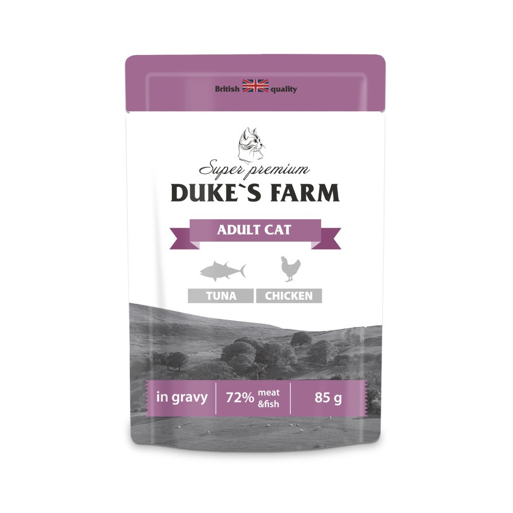 Корм для кошек DUKES FARM тунец курица пауч 85г 118₽