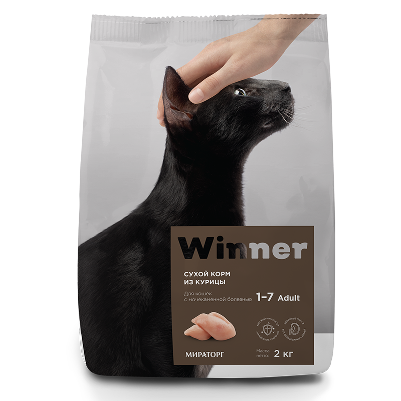 

Корм для кошек Winner, при МКБ курица сух. 2кг