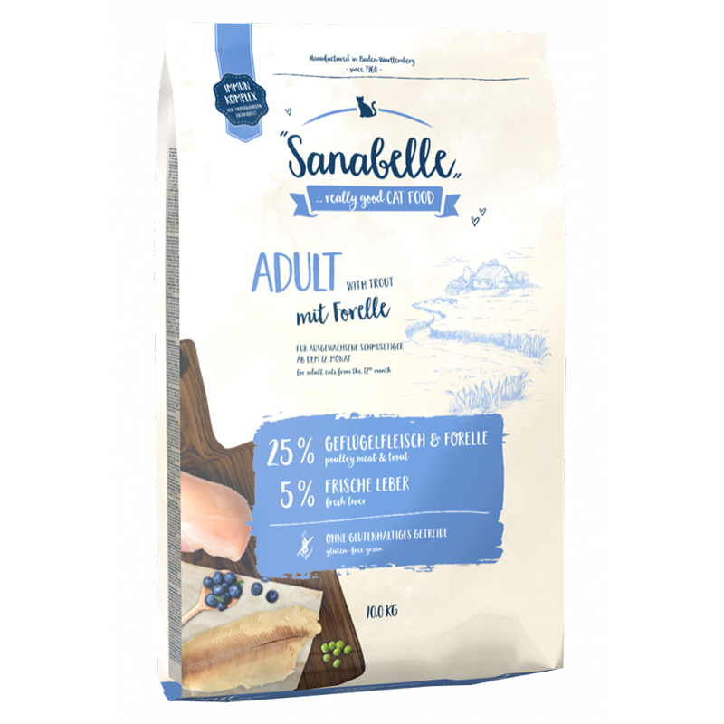 

Корм для кошек SANABELLE Adult с форелью сух. 400г, Adult с форелью сух. 400г