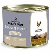 Корм для собак DUKE'S FARM Grainfree курица, клюква, шпинат конс.